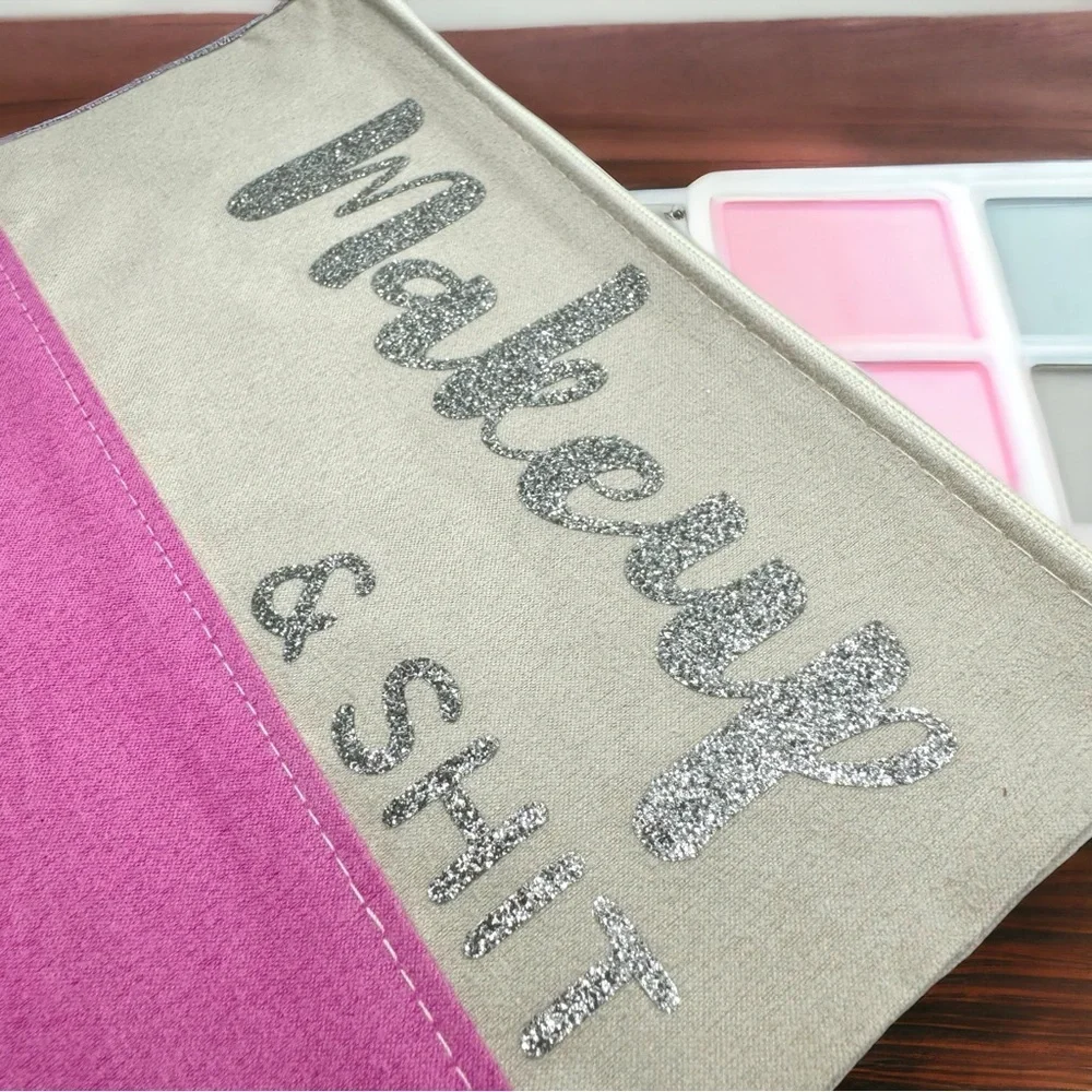 Custom Cosmetic Bag with Unique Sayings - Brand New! “Makeup & Shit”